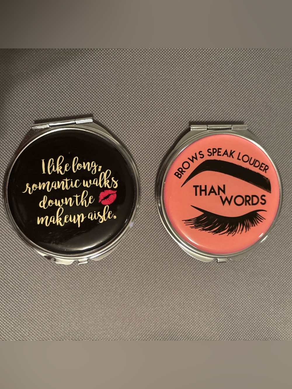 Compact Mirror Set - Pink and Black Makeup Mirrors